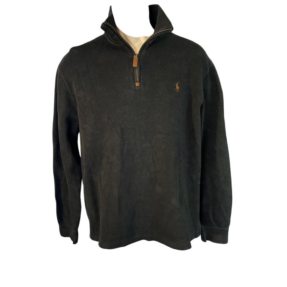 Polo Ralph Lauren Mens Pullover 1/4 Zip Long Sleeve Medium Navy